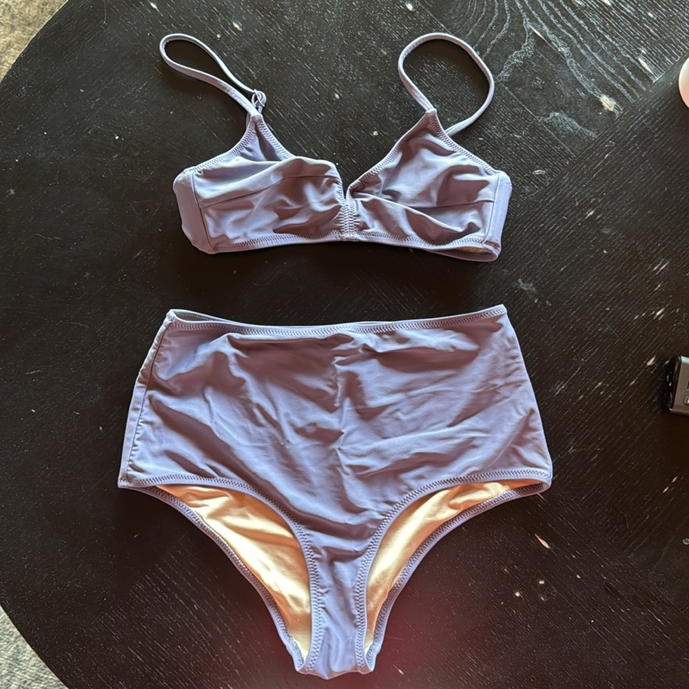Purple High-Waisted Bikini Set